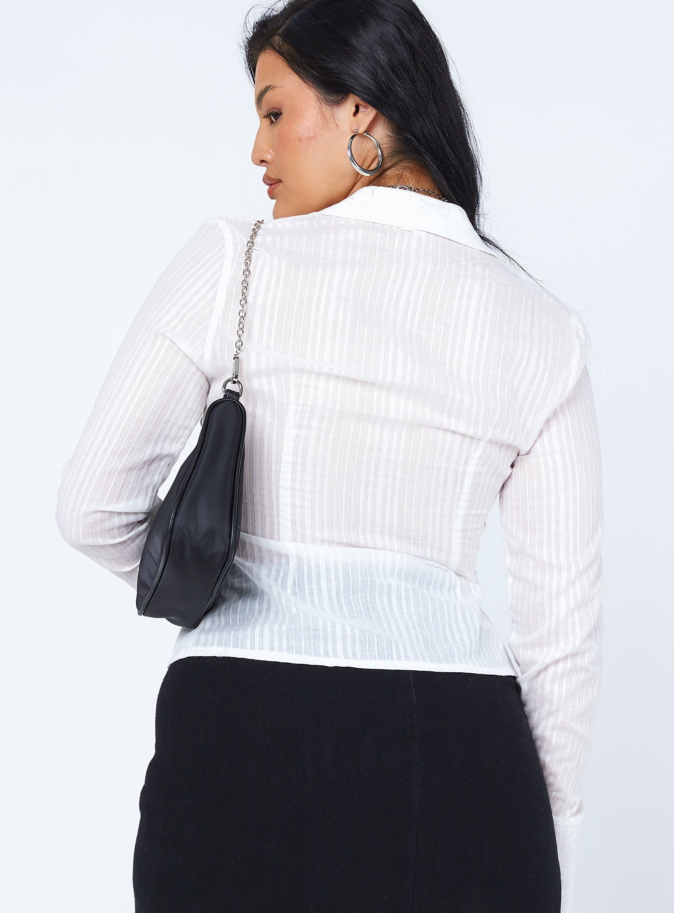 Nial Long Sleeve Top White