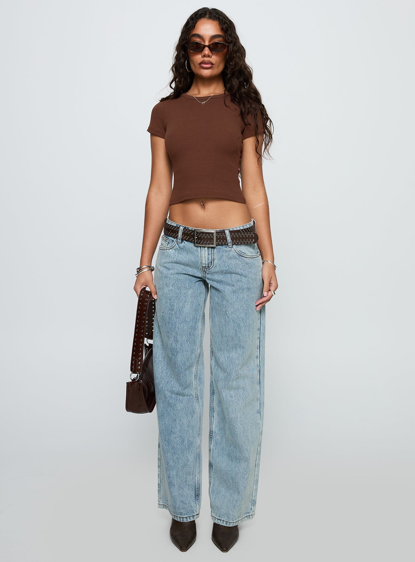 Baseline Scoop Rib Tee Chocolate